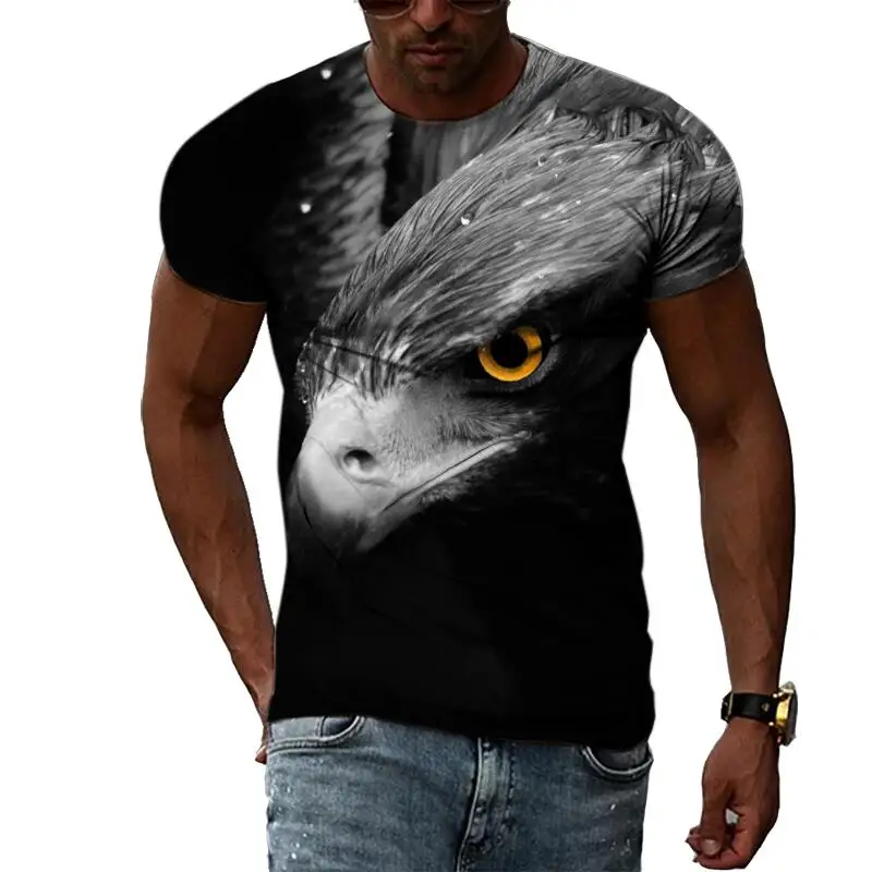 New Tide Summer Fashion Eagle Bird Picture T-shirts Casual Print Tees Hip Hop Personality Round Neck Short Sleeve Tops
New Tide Summer Fashion Eagle Bird Picture T-shirts Casual Print Tees Hip Hop Personality Round Neck Short Sleeve Tops