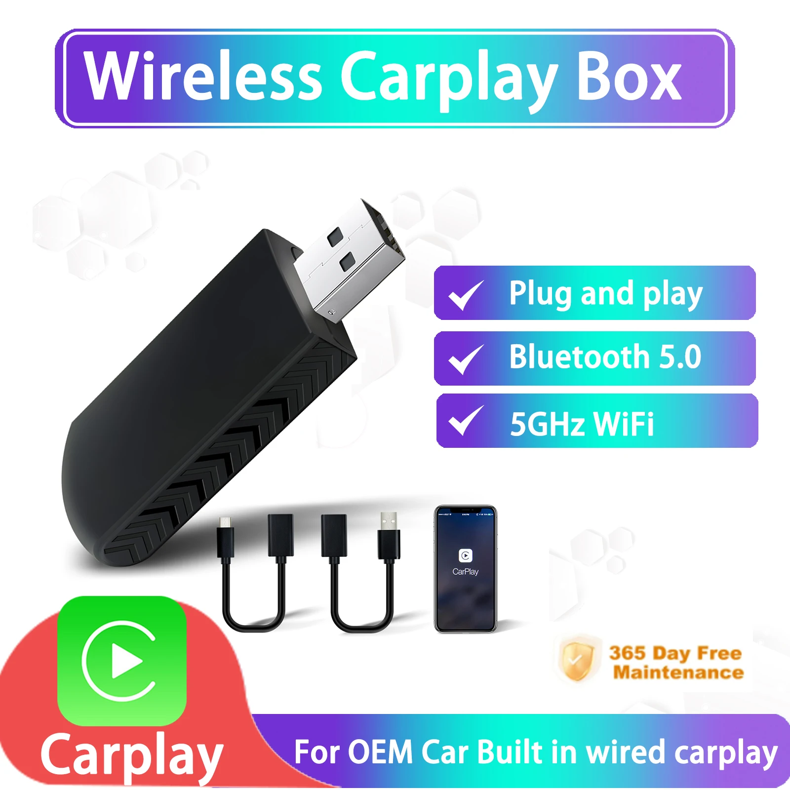 2in 1 Wireless Carplay Adapter Android Auto Smart Dongle 5G WIFI For iphone Android Phone For VW Volvaptor for car Android radio
2in 1 Wireless Carplay Adapter Android Auto Smart Dongle 5G WIFI For iphone Android Phone For VW Volvaptor for car Android radio
