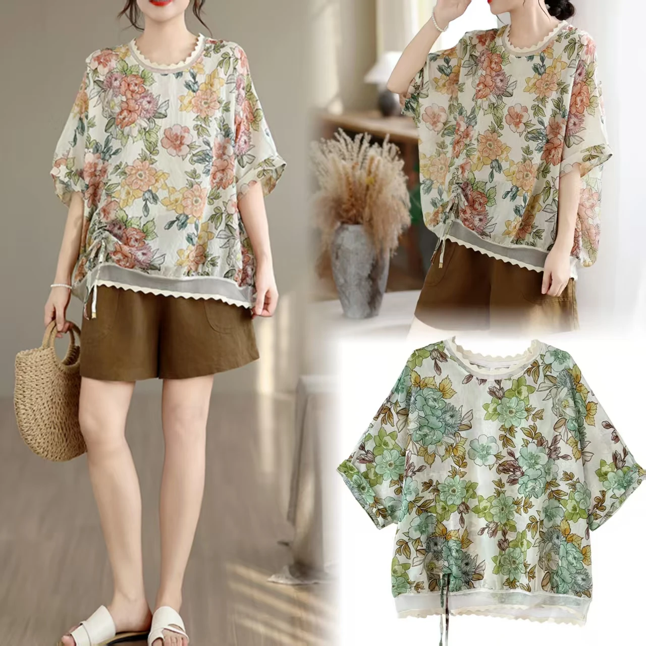 Loose Base Shirt round Neck T-Shirt Fashionable Asymmetrical Design plus Size Women's Summer New Arrival Comfortable Fit
Loose Base Shirt round Neck T-Shirt Fashionable Asymmetrical Design plus Size Women's Summer New Arrival Comfortable Fit