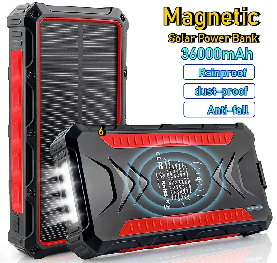 Solar Power Bank 36000Mah Large Capacity PD15W Fast Charging with Super Bright LED Lights for IPhone Xoiaomi Huawei Samsung
Solar Power Bank 36000Mah Large Capacity PD15W Fast Charging with Super Bright LED Lights for IPhone Xoiaomi Huawei Samsung