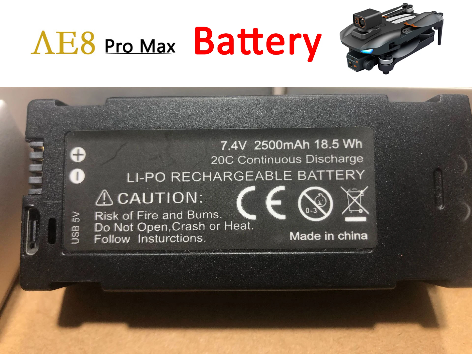AE8 Pro Max GPS Drone Original Spare Part Lipo Battery 7.4V 2500mAh Battery AE8ProMax Replacement Accessory
AE8 Pro Max GPS Drone Original Spare Part Lipo Battery 7.4V 2500mAh Battery AE8ProMax Replacement Accessory