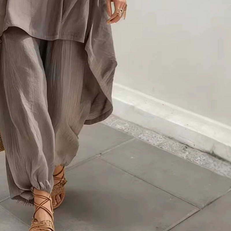 Women Loose Two-piece Sets Sleeveless Large Pockets Irregular Long Top & Harem Pants Set Summer Casual Holiday Solid Suits
Women Loose Two-piece Sets Sleeveless Large Pockets Irregular Long Top & Harem Pants Set Summer Casual Holiday Solid Suits
