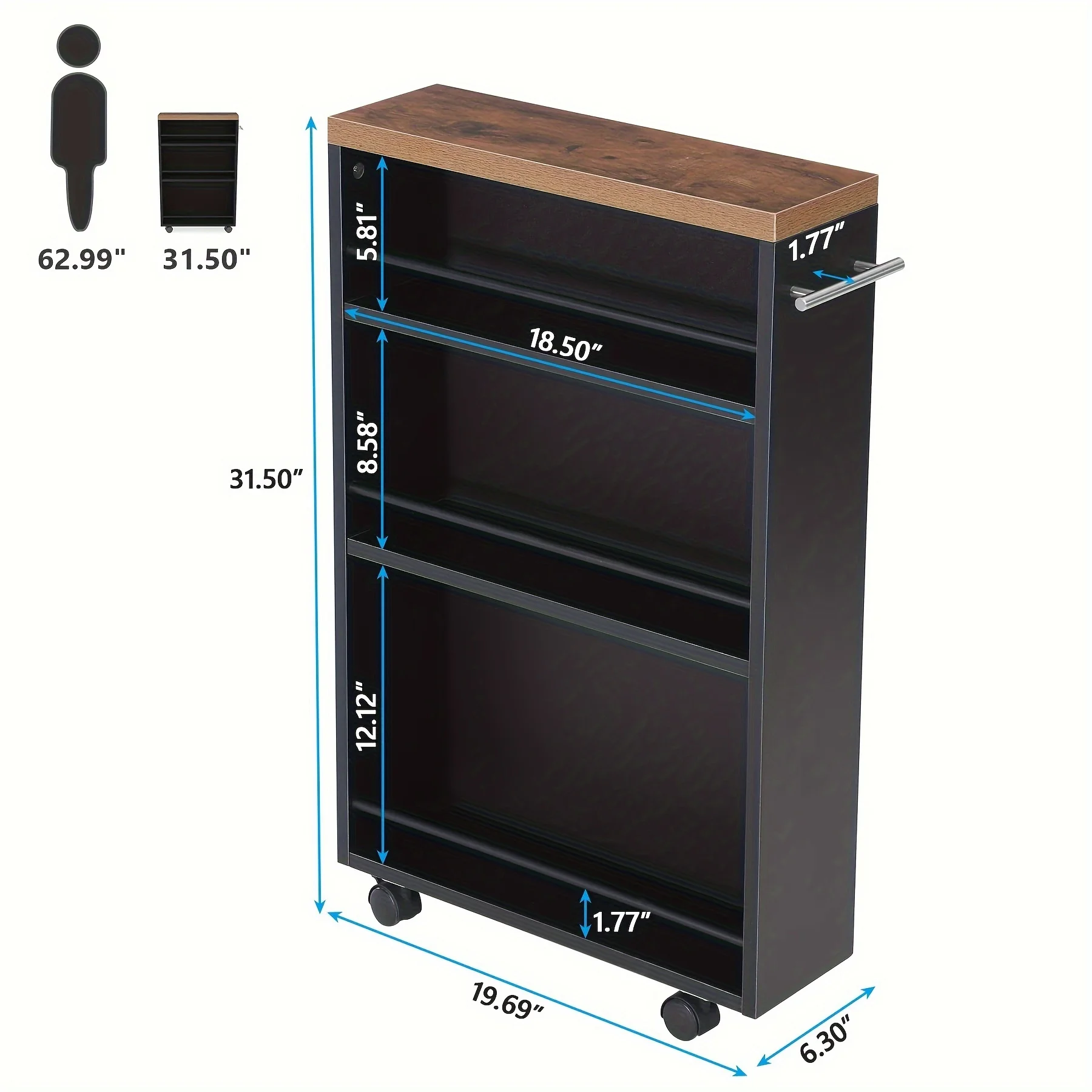 Slim Rolling Storage Cart, Space-Saving 4-Tier Utility Cart With Wheels And Handle For Kitchen, Bathroom, Or Laundry
Slim Rolling Storage Cart, Space-Saving 4-Tier Utility Cart With Wheels And Handle For Kitchen, Bathroom, Or Laundry