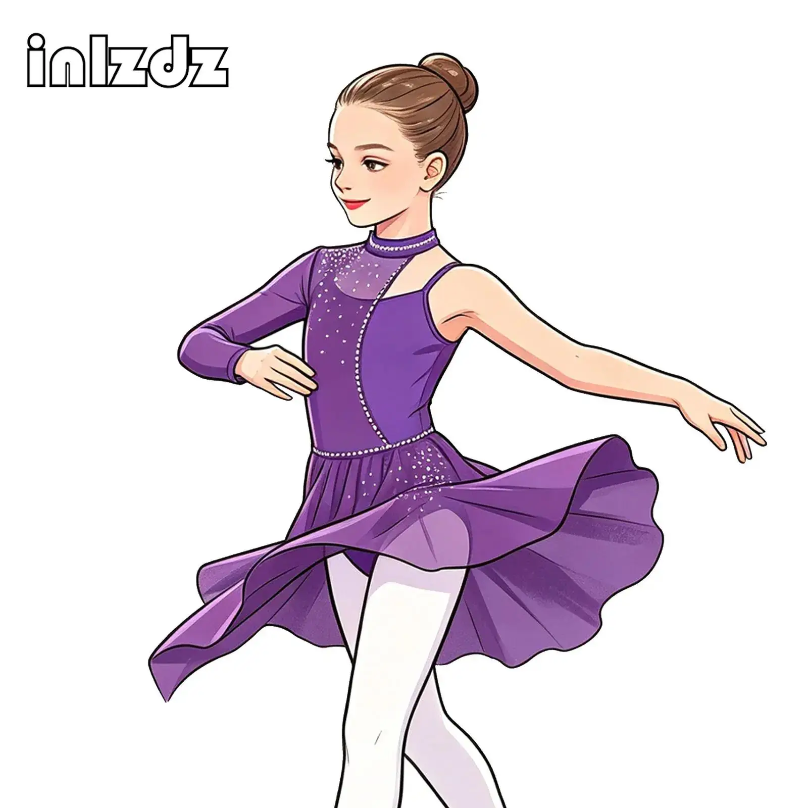 Kids Girls Ballet Dance Dress Lyrical Performance Costume Asymmetrical Contemporary Modern Gymnastics Figure Skating Dancewear
Kids Girls Ballet Dance Dress Lyrical Performance Costume Asymmetrical Contemporary Modern Gymnastics Figure Skating Dancewear