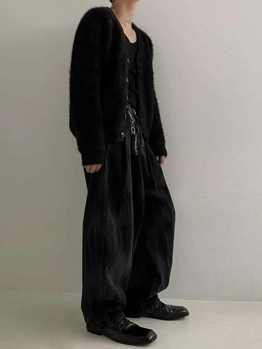 Spring Autumn Men's Knitted V-Ne Cardigan Faux Fur Loose Pure Color Versatile Fluffy Outerwear Casual Youth Sle Long Sve
Spring Autumn Men's Knitted V-Ne Cardigan Faux Fur Loose Pure Color Versatile Fluffy Outerwear Casual Youth Sle Long Sve