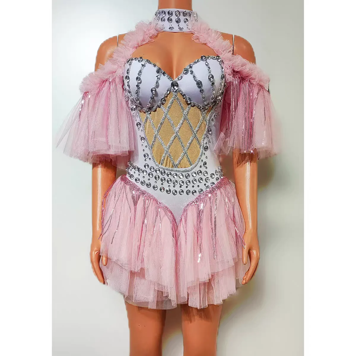 Sexy Full Diamond Mesh Hanging Neck Skirt Bar DJ Nightclub Female Singer Stage Performance Clothing Dance Team Party Theme Show
Sexy Full Diamond Mesh Hanging Neck Skirt Bar DJ Nightclub Female Singer Stage Performance Clothing Dance Team Party Theme Show