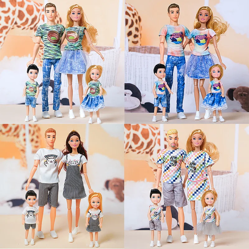 4pcs Family Doll 30cm Mom Dad Doll Girls Boys Family Casual Wear Kids Doll Jointed Parent-child Clothes DIY Play House Toy Gifts
4pcs Family Doll 30cm Mom Dad Doll Girls Boys Family Casual Wear Kids Doll Jointed Parent-child Clothes DIY Play House Toy Gifts