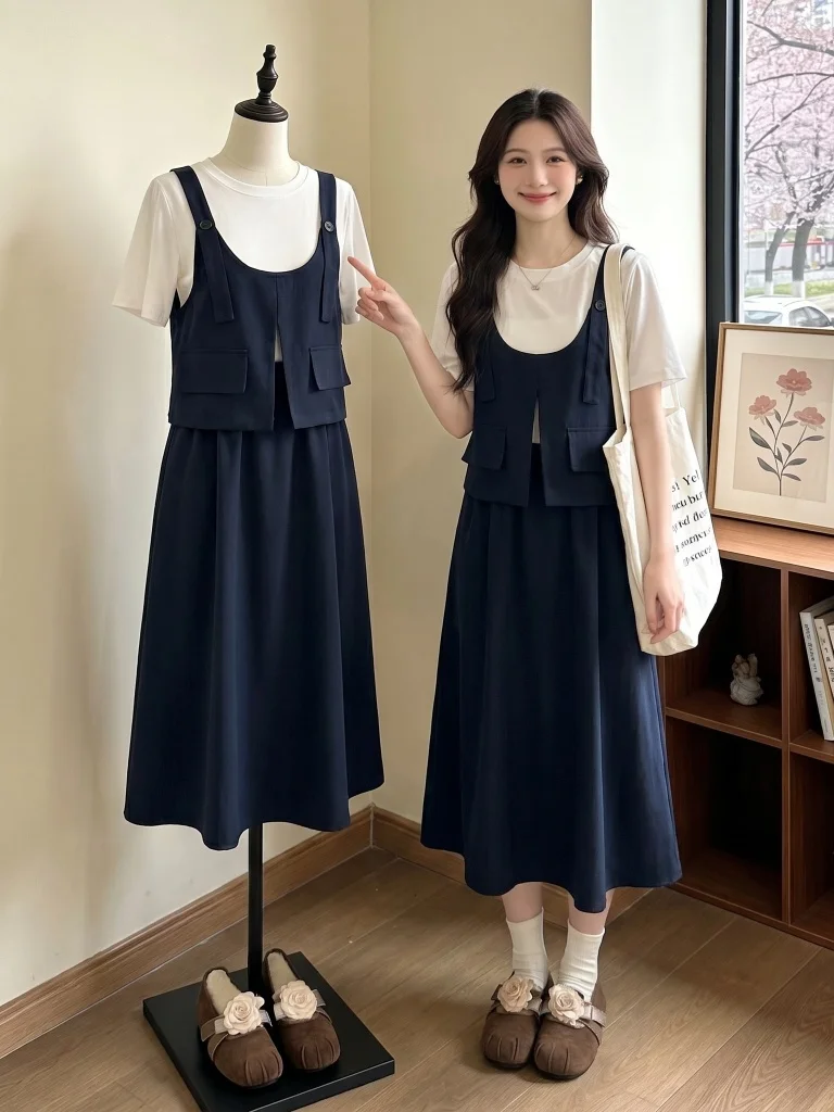 plus Size Women's Summer Fashion Slimming Blue Short Sleeve Suit Set Vest And Skirt Anti-Wrinkle High Waist Casual Wear
plus Size Women's Summer Fashion Slimming Blue Short Sleeve Suit Set Vest And Skirt Anti-Wrinkle High Waist Casual Wear