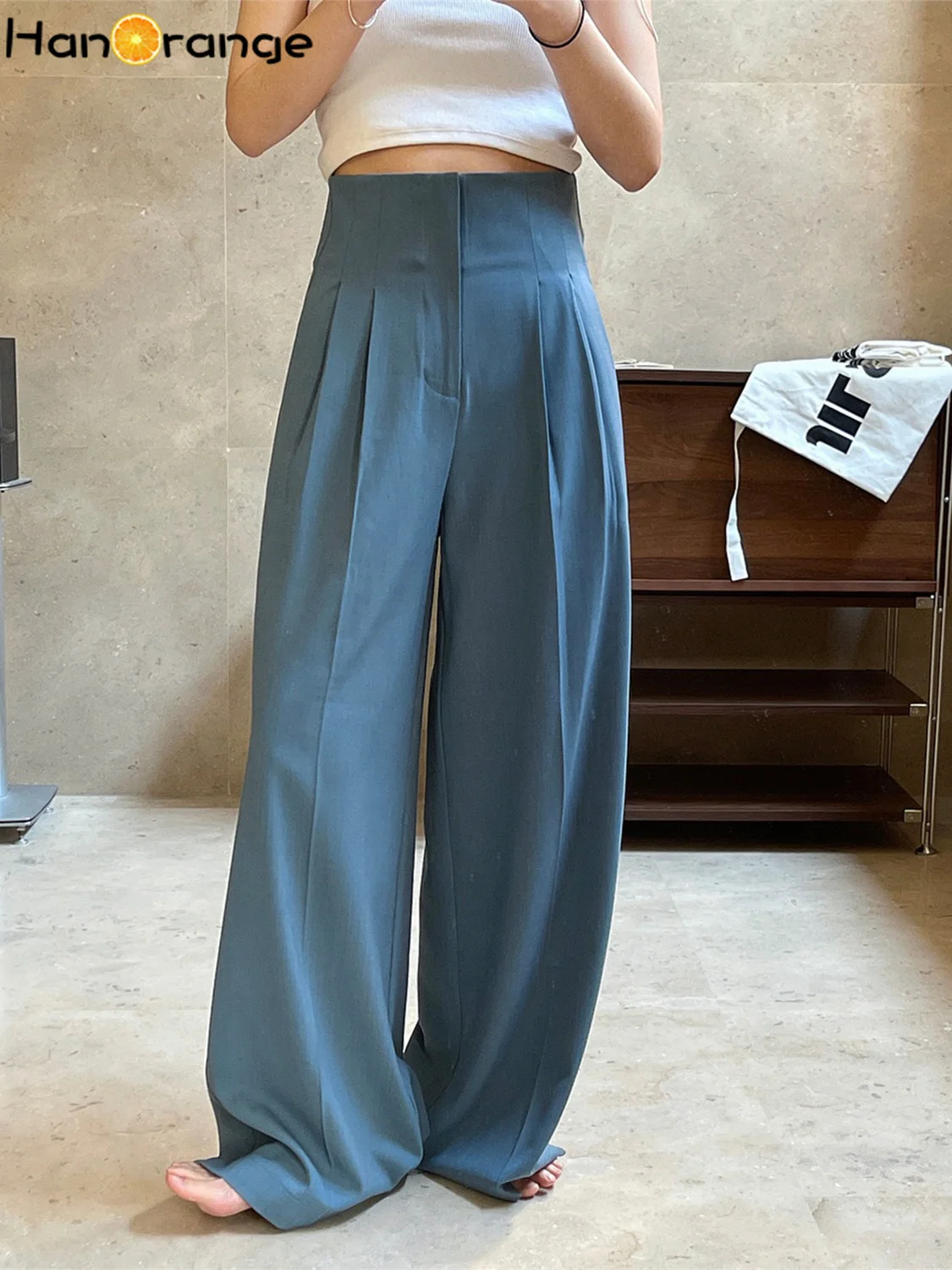 Женские брюки HanOrange с высокой талией, весна 2026, широкие, свободные, винтажные, в пол, женская одежда
Женские брюки HanOrange с высокой талией, весна 2026, широкие, свободные, винтажные, в пол, женская одежда