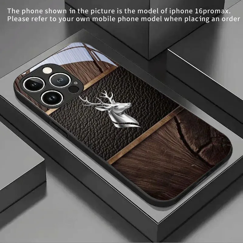 Curved Deer Head Pattern Tempered Glass Black Phone Case For Samsung Galaxy S25 S24 S23 Ultra Plus FE Shockproof Cover
Curved Deer Head Pattern Tempered Glass Black Phone Case For Samsung Galaxy S25 S24 S23 Ultra Plus FE Shockproof Cover