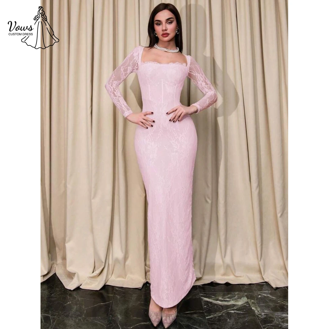 Vows Square Neck Long Sleeves Women's Prom Dress 2026 Dresses Elegant Woman Dress Fishtail Skirt Customized Lace Embroidery
Vows Square Neck Long Sleeves Women's Prom Dress 2026 Dresses Elegant Woman Dress Fishtail Skirt Customized Lace Embroidery