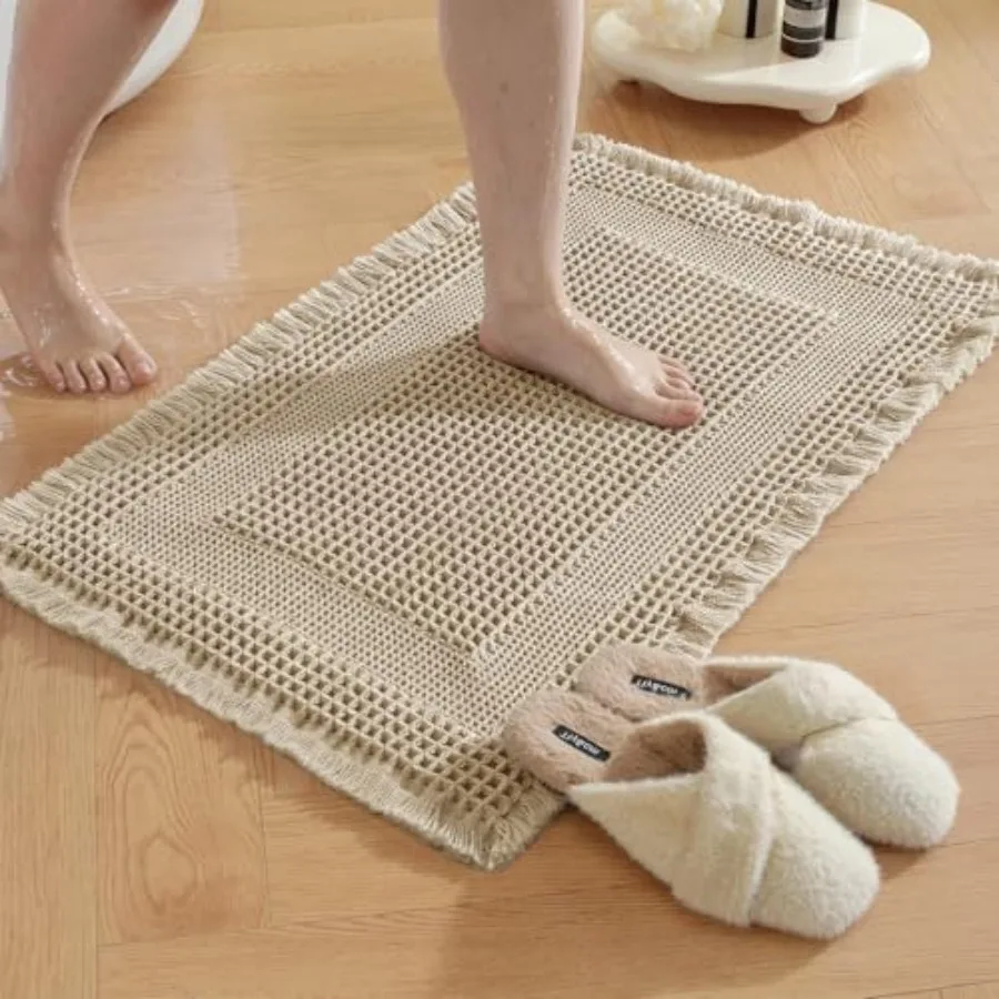 Waffle Bath Mat - Super Water Absorbing Bath Mat Quick Dry, Bathroom Rugs Non Slip Washable with Tassels, Rubber Backed Bathroo
Waffle Bath Mat - Super Water Absorbing Bath Mat Quick Dry, Bathroom Rugs Non Slip Washable with Tassels, Rubber Backed Bathroo
