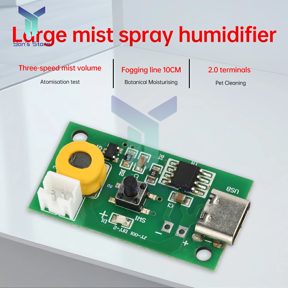 DC 5V USB Mini Humidifier DIY Kits Mist Maker and Driver Circuit Board Fogger Atomization Film Atomizer Sheet Mini Oscillating
DC 5V USB Mini Humidifier DIY Kits Mist Maker and Driver Circuit Board Fogger Atomization Film Atomizer Sheet Mini Oscillating