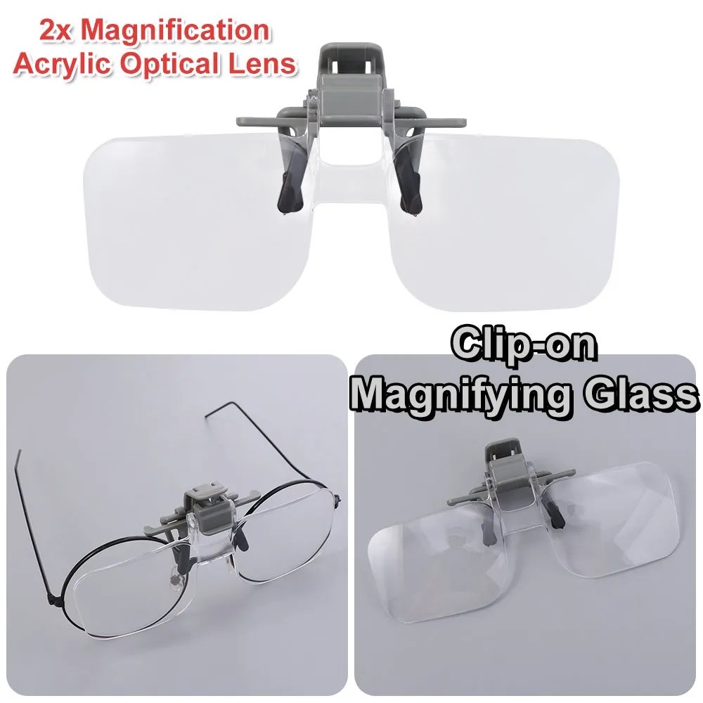 2X Magnification Head-mounted Magnifier Detachable Acrylic Optical Lens Clip on Eyeglass Loupe Multifunctional Comfortable
2X Magnification Head-mounted Magnifier Detachable Acrylic Optical Lens Clip on Eyeglass Loupe Multifunctional Comfortable