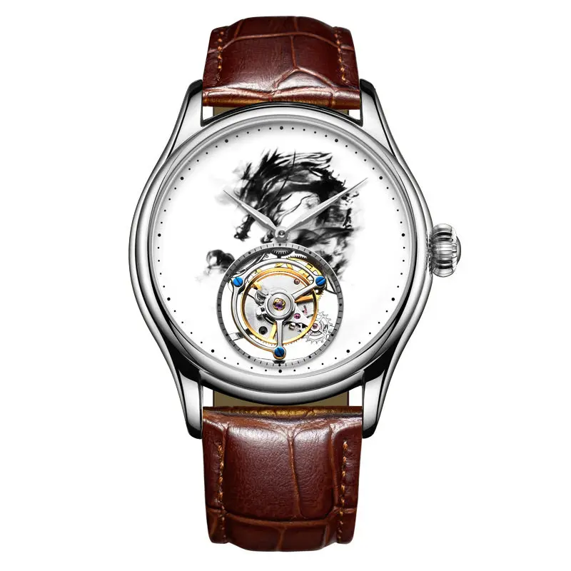 Men's Mechanical Watch Tourbillon Watch Waterproof Double-sided Stone Glass Stainless Steel Case Zodiac Dragon 7011
Men's Mechanical Watch Tourbillon Watch Waterproof Double-sided Stone Glass Stainless Steel Case Zodiac Dragon 7011