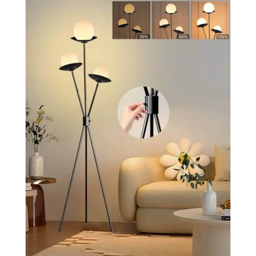 Floor Lamp Dimmable Floor Lamps with LED Bulbs, 3000K Soft Warmwhite Mid Century Modern Standing Lamps Black Tall Lamp for Livi
Floor Lamp Dimmable Floor Lamps with LED Bulbs, 3000K Soft Warmwhite Mid Century Modern Standing Lamps Black Tall Lamp for Livi