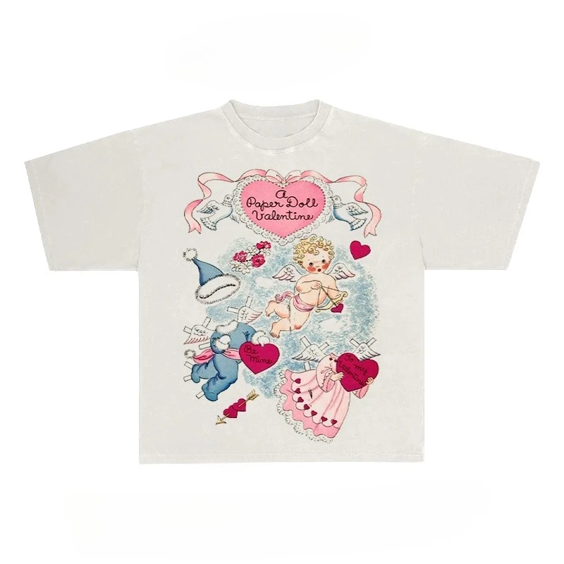 Cute Angel Graphic Print Autumn Cotton Unisex T-shirt Short Sleeve Street Fashion Trend Clothing Street Style Winter Innerwear
Cute Angel Graphic Print Autumn Cotton Unisex T-shirt Short Sleeve Street Fashion Trend Clothing Street Style Winter Innerwear