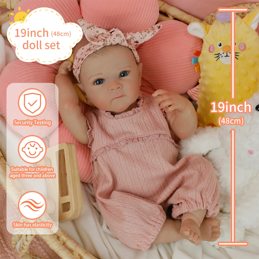 19inch Full Silicone Vinyl Body Bettie Girl Lifelike Real Newborn Baby Doll with Hand Painted 3D Skin Art Collectible Doll Gifts
19inch Full Silicone Vinyl Body Bettie Girl Lifelike Real Newborn Baby Doll with Hand Painted 3D Skin Art Collectible Doll Gifts
