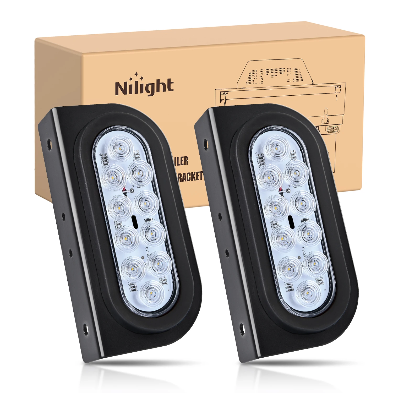 6' Oval Trailer Tail Light with Flush Mount Grommets Plugs Mounting Brackets 2PCS Turn Signals Lights for RV Truck Reverse light
6' Oval Trailer Tail Light with Flush Mount Grommets Plugs Mounting Brackets 2PCS Turn Signals Lights for RV Truck Reverse light