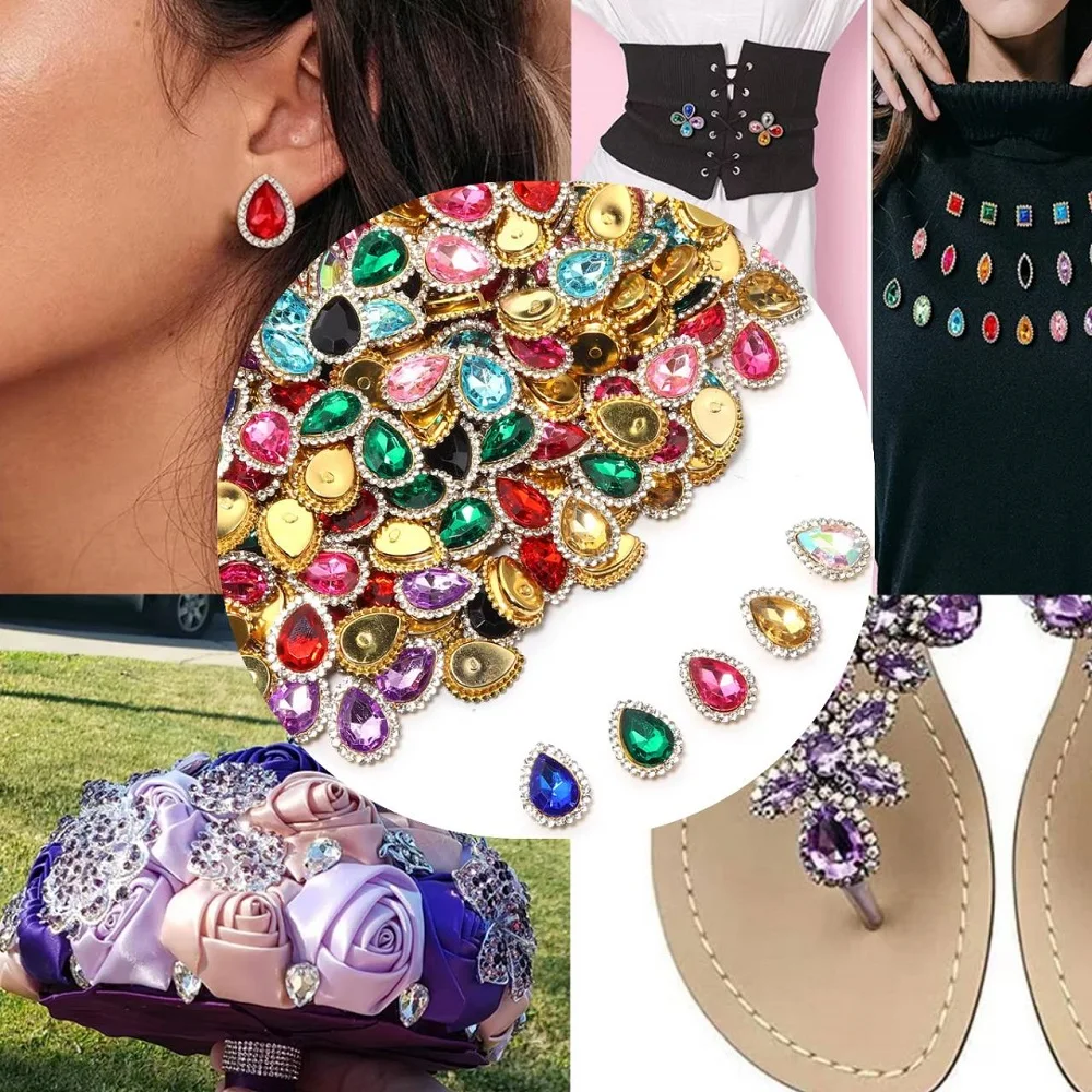20pcs/pack Water Drop Shape Loose Rhinestones Colored Sew On Claw Crystal Button Beads for DIY Garment Shoes Sewing Accessories
20pcs/pack Water Drop Shape Loose Rhinestones Colored Sew On Claw Crystal Button Beads for DIY Garment Shoes Sewing Accessories