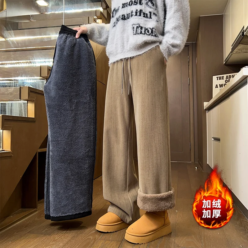 Winter Black Thick Pants Men Warm Beige Casual Velvet Pants Men Streetwear Loose Wide Leg Pants Mens Thicken Trousers M-3XL
Winter Black Thick Pants Men Warm Beige Casual Velvet Pants Men Streetwear Loose Wide Leg Pants Mens Thicken Trousers M-3XL
