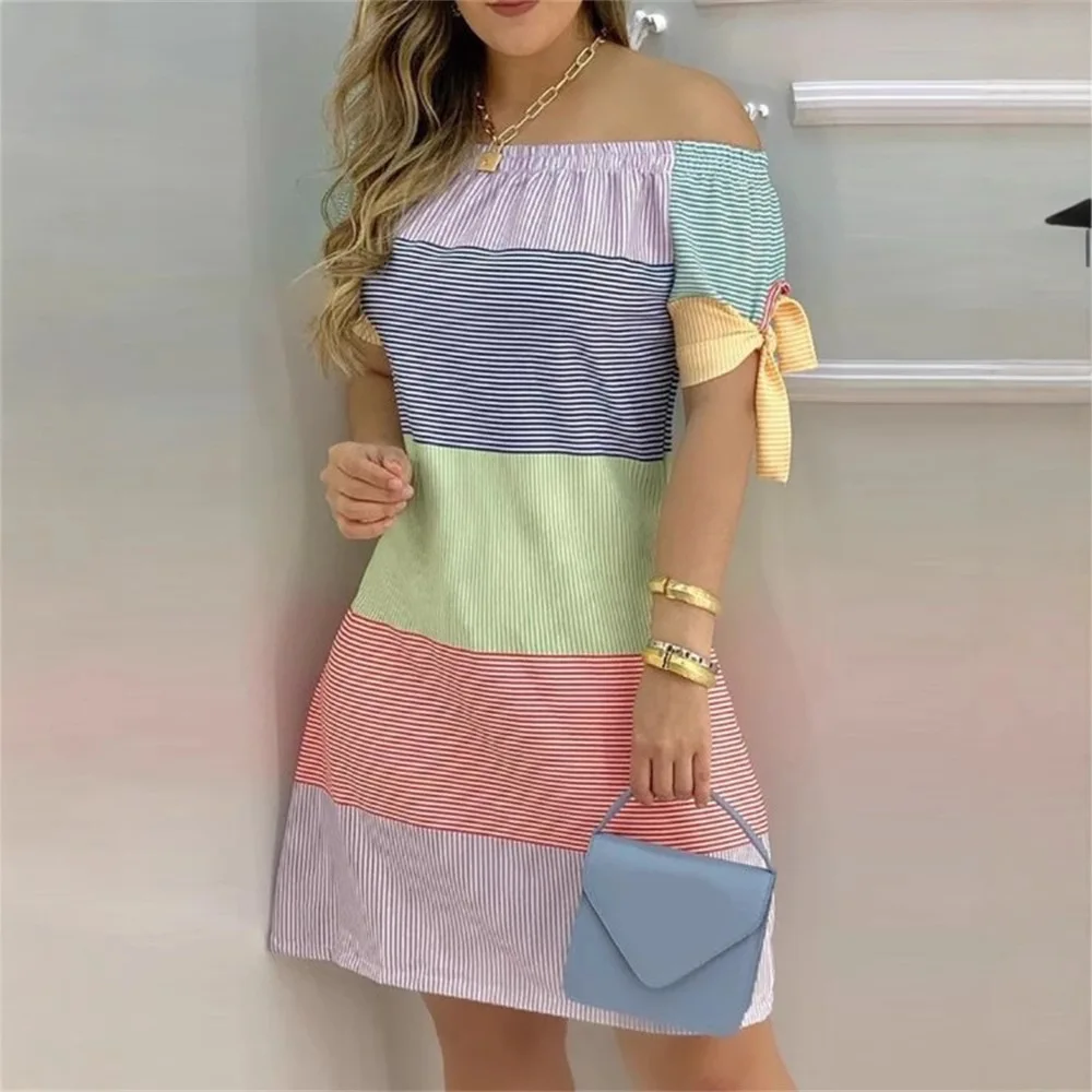 Fashionable Sexy Women's Print Dress Women's Word Shoulder Short -sleeved A -line Dress Ladies Off The Shoulder Mini Dresses
Fashionable Sexy Women's Print Dress Women's Word Shoulder Short -sleeved A -line Dress Ladies Off The Shoulder Mini Dresses