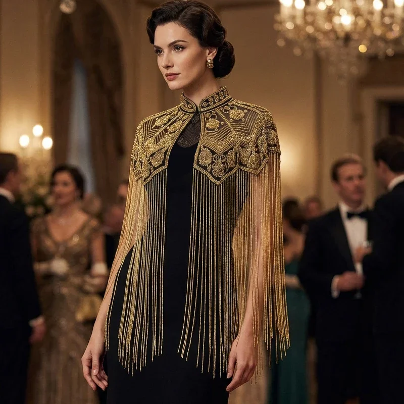 Long Tassel Beaded Shawl Cape Cheongsam Dress Party Wedding Coat Cos Indian Scarf Heavy Industry Fringed Shawl Arab Gown Shawl
Long Tassel Beaded Shawl Cape Cheongsam Dress Party Wedding Coat Cos Indian Scarf Heavy Industry Fringed Shawl Arab Gown Shawl