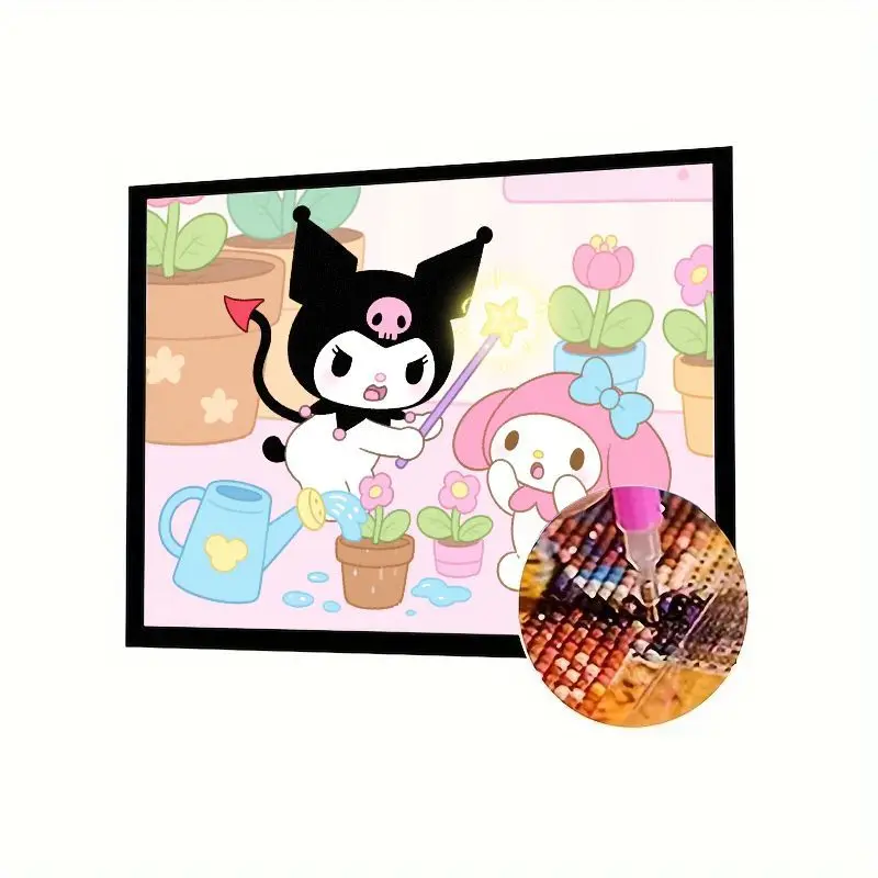 1 шт. Sanrio Kuromi & My Melody 5D DIY Набор для алмазной живописи - милый мультяшный сад, сцена, полная дрель, круглая/квадратная алмазная живопись, Creat
1 шт. Sanrio Kuromi & My Melody 5D DIY Набор для алмазной живописи - милый мультяшный сад, сцена, полная дрель, круглая/квадратная алмазная живопись, Creat