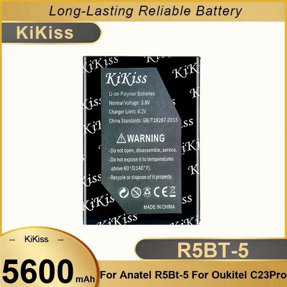 High Compatibility 5600mAh Reliable Power Mobile Phone Battery For Anatel R5BT-5 For Oukitel C23pro
High Compatibility 5600mAh Reliable Power Mobile Phone Battery For Anatel R5BT-5 For Oukitel C23pro