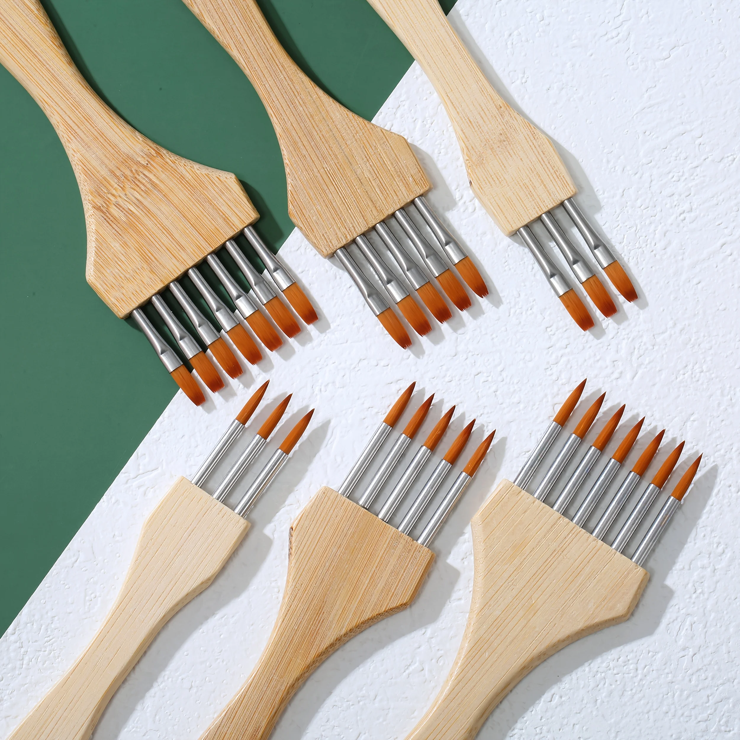 3pcs Flat/Pointed Nylon Paint Brushes, Wooden Handle Multi-tooth Brush, Watercolor Acrylic Oil Painting Tools for Art Students
3pcs Flat/Pointed Nylon Paint Brushes, Wooden Handle Multi-tooth Brush, Watercolor Acrylic Oil Painting Tools for Art Students
