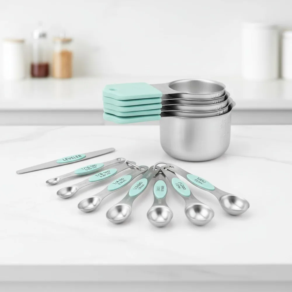 Magnetic Measuring Cups Spoons Set 16PCS Stainless Steel Double Markings Kitchen Baking Tools
Magnetic Measuring Cups Spoons Set 16PCS Stainless Steel Double Markings Kitchen Baking Tools