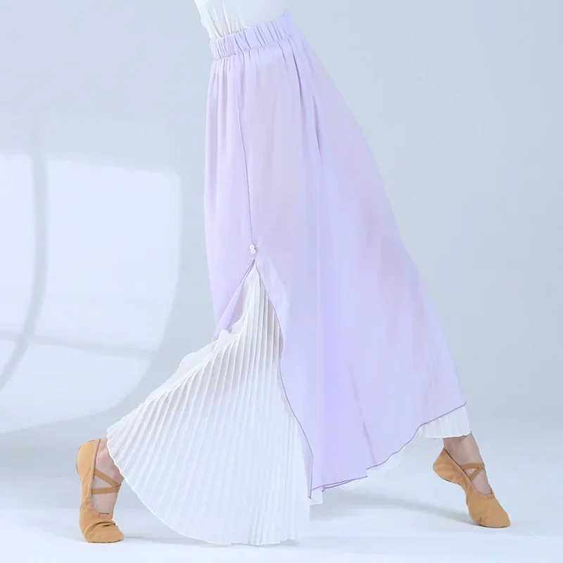New Classical Dance For Women Chiffon Split Ethnic Modern Dance Loose and Elegant Body Rhyme Spliced Pleated Pants
New Classical Dance For Women Chiffon Split Ethnic Modern Dance Loose and Elegant Body Rhyme Spliced Pleated Pants