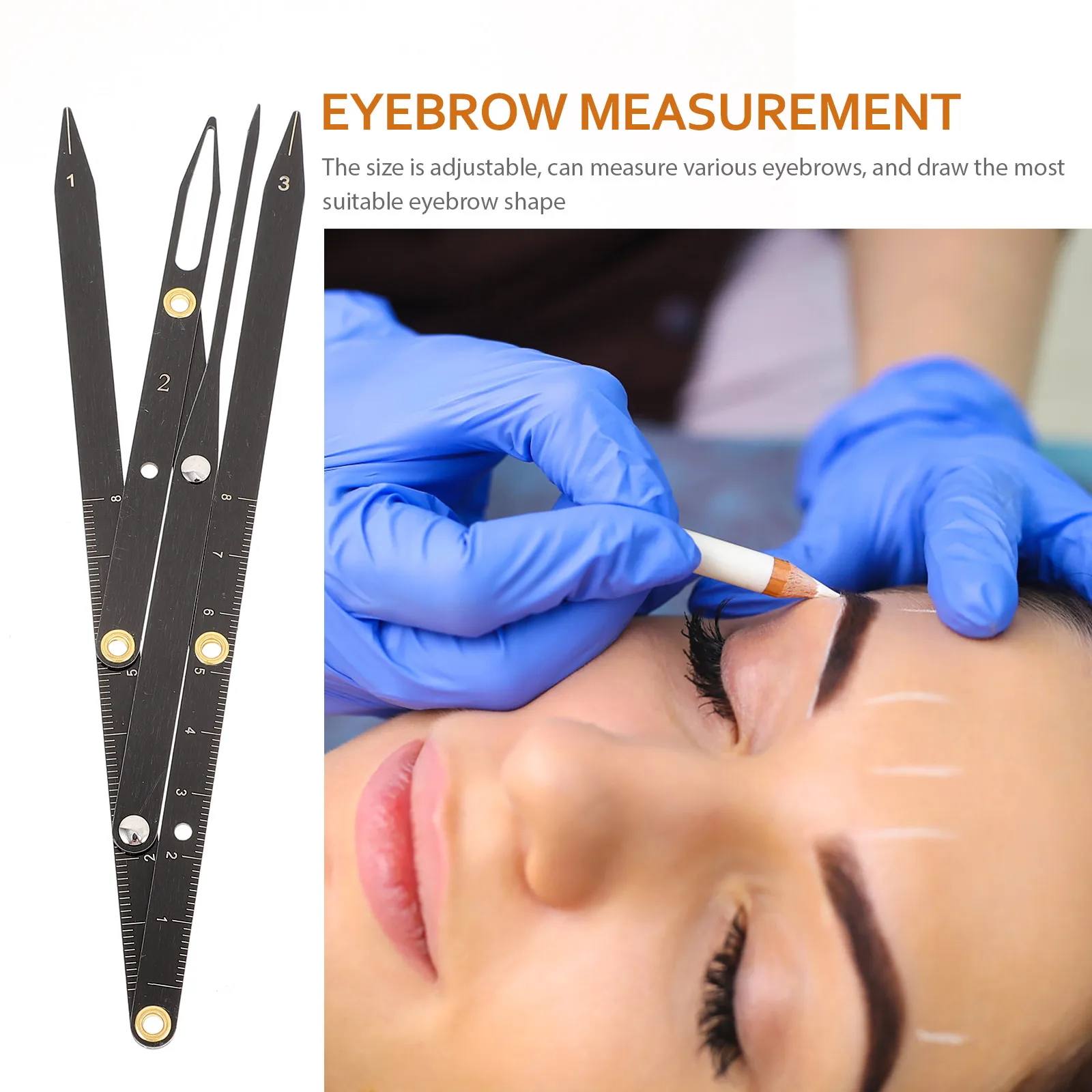 Second Generation Stainless Steel Eyebrow Ruler Accurate Measuring Tool Adjustable Size Perfect for Positioning
Second Generation Stainless Steel Eyebrow Ruler Accurate Measuring Tool Adjustable Size Perfect for Positioning