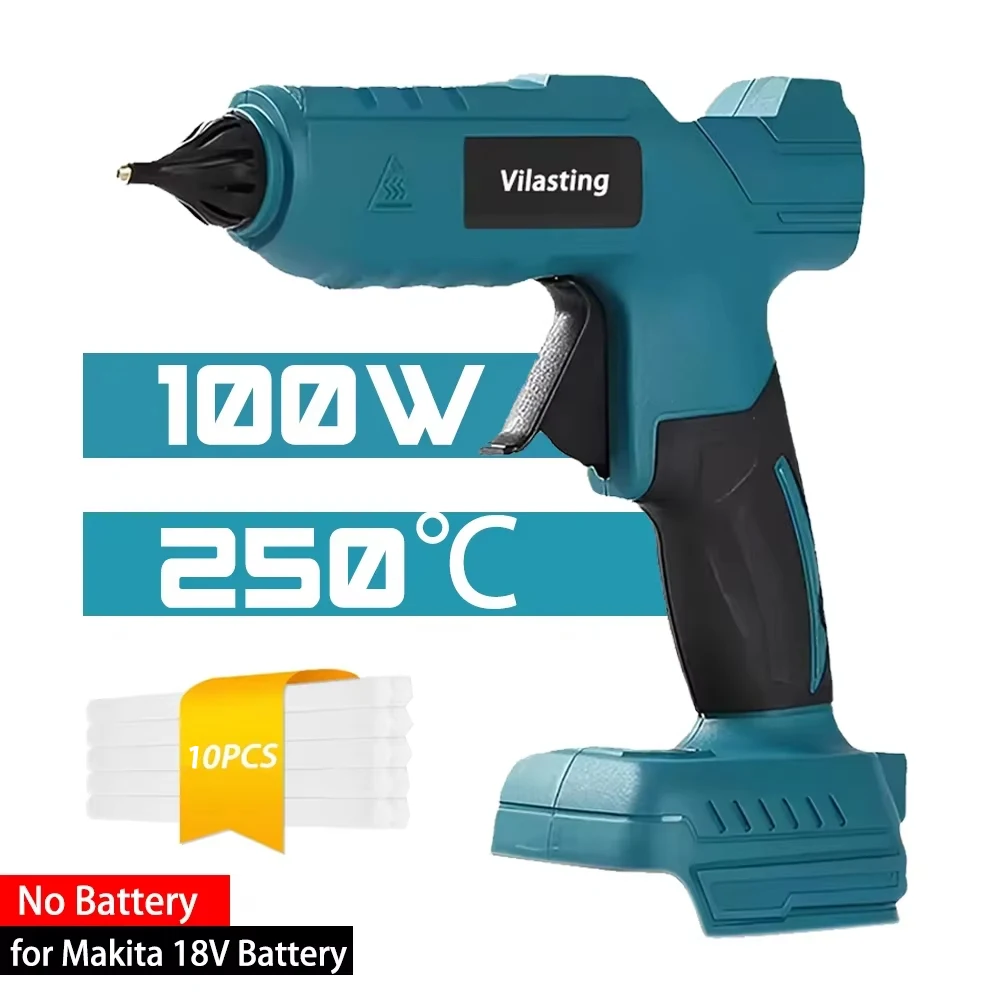 100W Cordless Hot Melt Glue Gun 280°C Portable Rechargeable with 10pcs Glue Sticks DIY Repair Tool for Makita Battery Pin
100W Cordless Hot Melt Glue Gun 280°C Portable Rechargeable with 10pcs Glue Sticks DIY Repair Tool for Makita Battery Pin