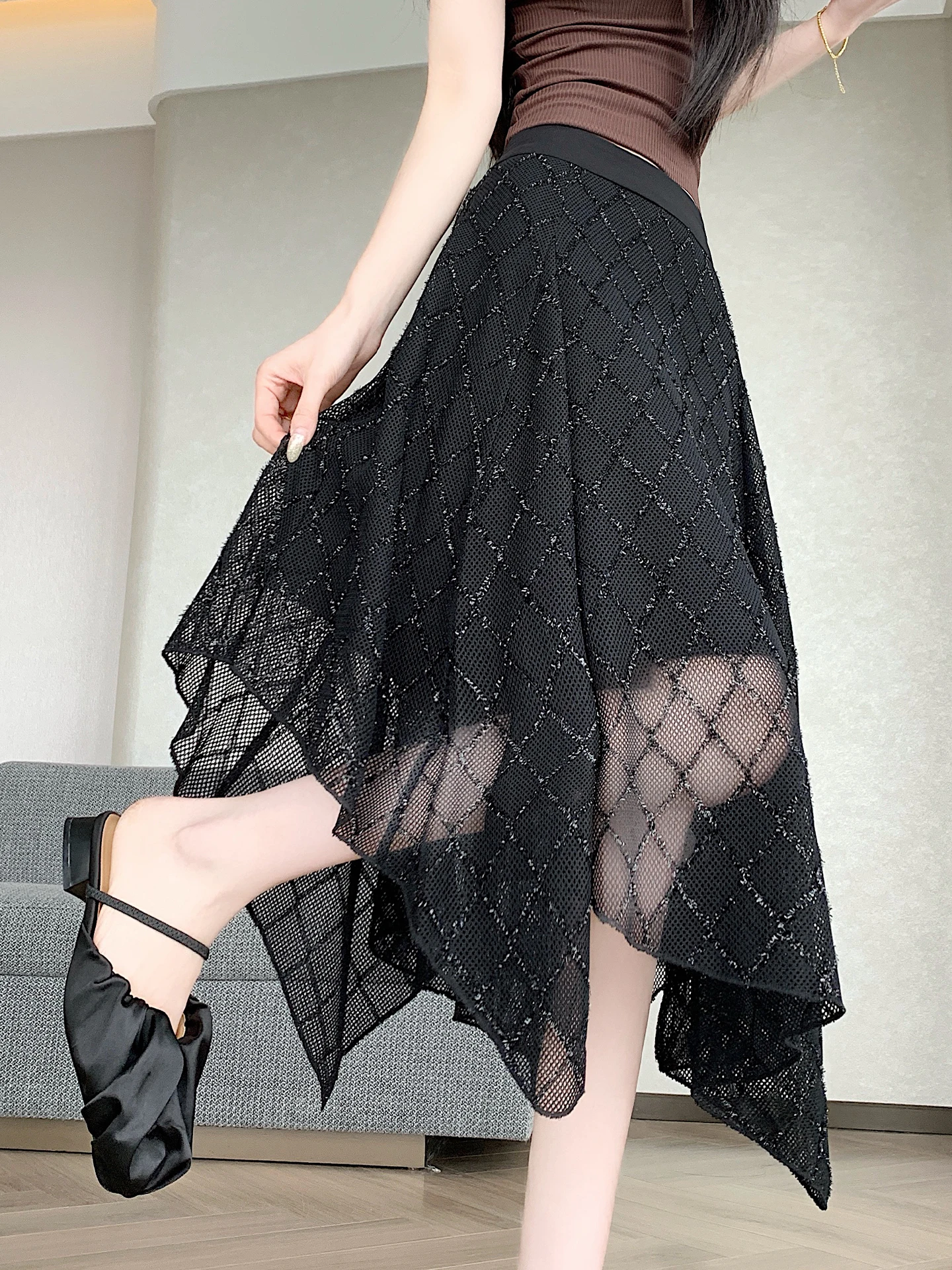 Cool Girl Summer Mesh Half Skirt Women's High Waist A-Line Midi Skirt Glittering Mesh Design French Style Skin-Friendly Breat...
Cool Girl Summer Mesh Half Skirt Women's High Waist A-Line Midi Skirt Glittering Mesh Design French Style Skin-Friendly Breat...