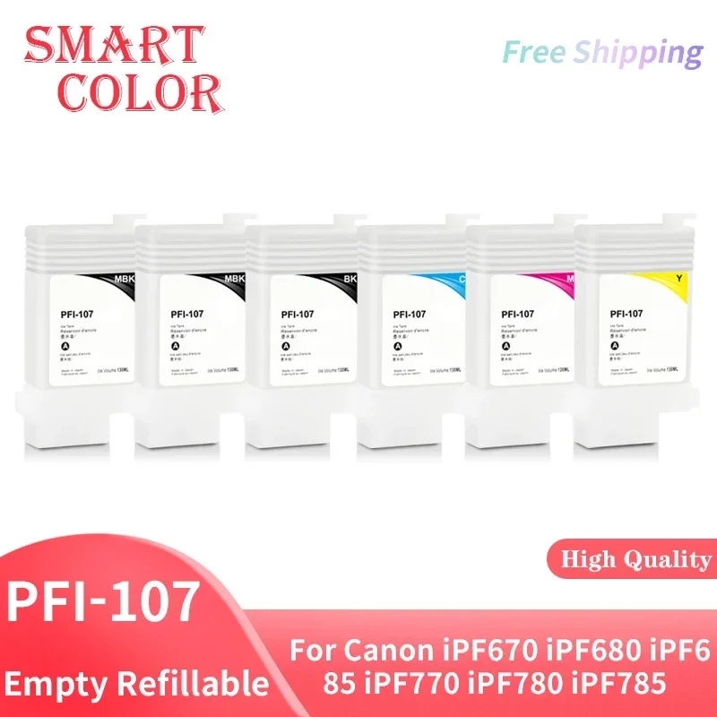 6Colors 5Color PFI-107 PFI107 Refillable Ink Cartridge With Permanent Chips For Canon iPF670 iPF680 iPF685 iPF770 iPF780 iPF785
6Colors 5Color PFI-107 PFI107 Refillable Ink Cartridge With Permanent Chips For Canon iPF670 iPF680 iPF685 iPF770 iPF780 iPF785