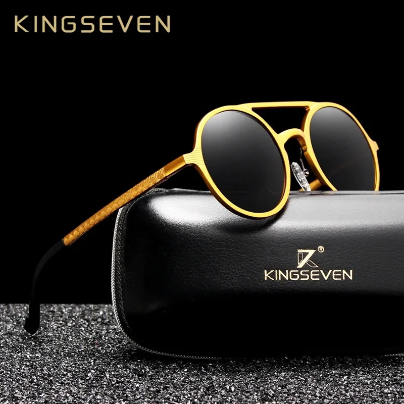 Мужские солнцезащ. Очки в стиле стимпанк KINGSEVEN, черно-золотистые солнцезащитные очки в винтажной алюминиевой оправе в стиле ретро с поляризованными линзами со степенью защиты уф400, подходящими для вождения, лето 2019
Мужские солнцезащ. Очки в стиле стимпанк KINGSEVEN, черно-золотистые солнцезащитные очки в винтажной алюминиевой оправе в стиле ретро с поляризованными линзами со степенью защиты уф400, подходящими для вождения, лето 2019