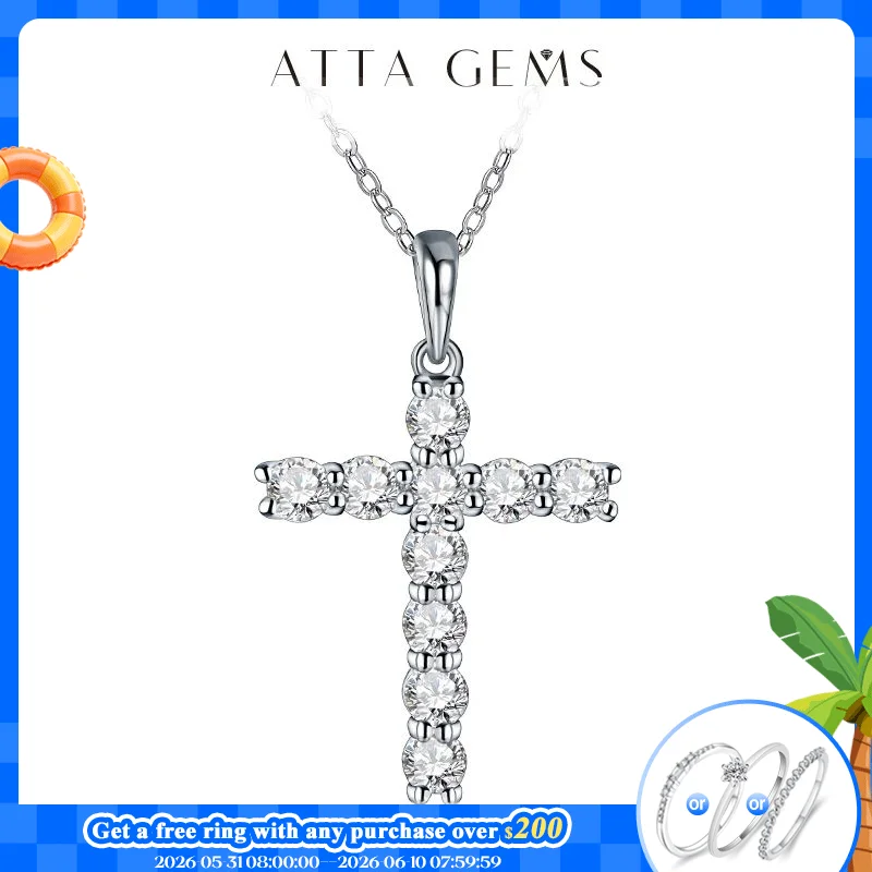 Attagems Handmade Cross Pendant Moissanite Solid Sterling 925 Silver Necklace For Women Luxury Jewelry for Engagement Christmas
Attagems Handmade Cross Pendant Moissanite Solid Sterling 925 Silver Necklace For Women Luxury Jewelry for Engagement Christmas