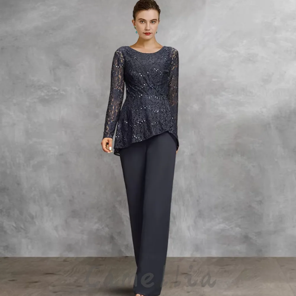 Three Pieces Chiffon Mother Dress Custom Lace Sequined Vintage Formal Occasion Pantsuits Lace Long Sleeves robes invitée mariage
Three Pieces Chiffon Mother Dress Custom Lace Sequined Vintage Formal Occasion Pantsuits Lace Long Sleeves robes invitée mariage