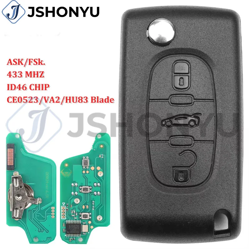 JsHonYu ASK FSK 433MHz PCF7961 Remote Key Compatible for Peugeot 307 308 Citroen C3 C4 C5 Berlingo Picasso Fob
JsHonYu ASK FSK 433MHz PCF7961 Remote Key Compatible for Peugeot 307 308 Citroen C3 C4 C5 Berlingo Picasso Fob