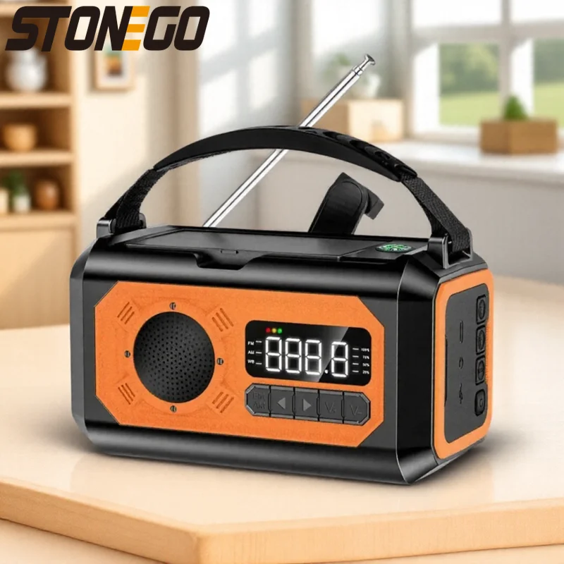 Портативное аварийное радио 12000 мАч с AM/FM/NOAA, 2 солнечными панелями, ручным динамо-генератором и лампой для чтения для кемпинга
Портативное аварийное радио 12000 мАч с AM/FM/NOAA, 2 солнечными панелями, ручным динамо-генератором и лампой для чтения для кемпинга