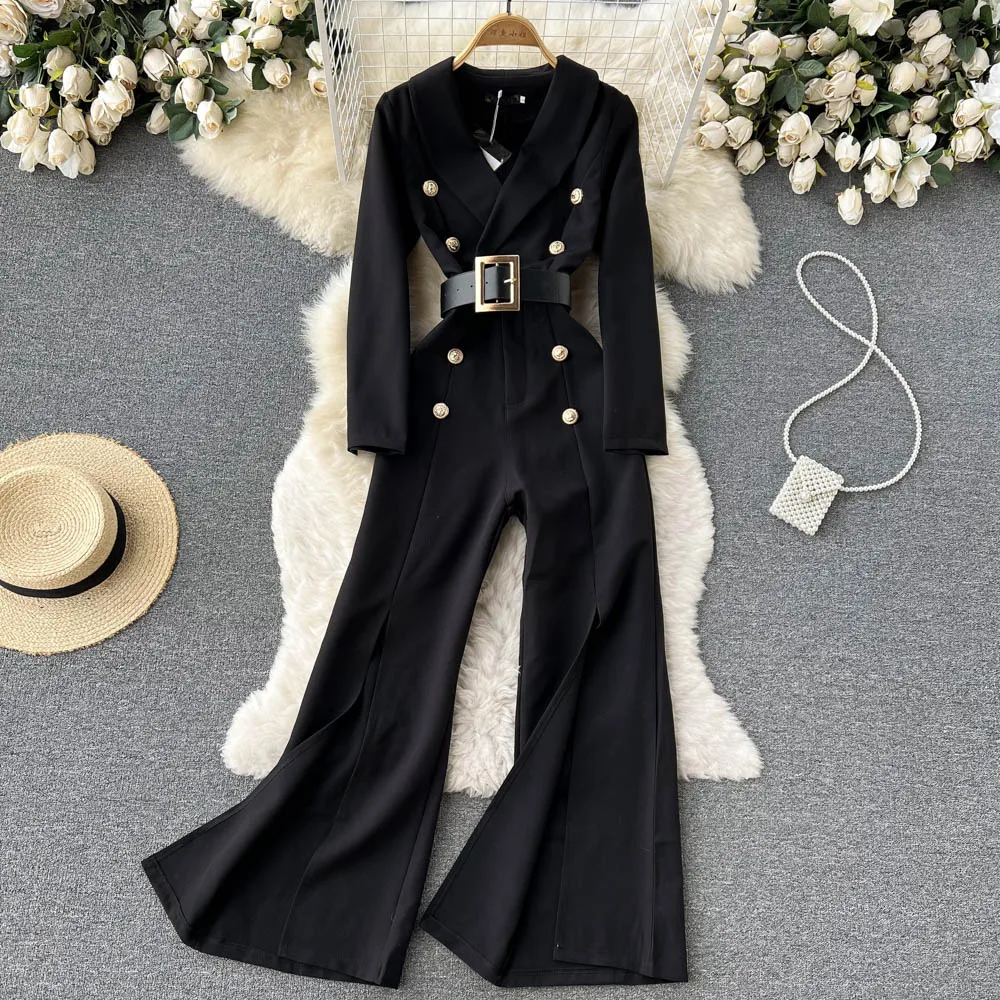 Spring and Autumn New Temperament Long Sleeve Chiffon Straight Tube Wide Leg Pants Luxury Designer Jumpsuit Fashion
Spring and Autumn New Temperament Long Sleeve Chiffon Straight Tube Wide Leg Pants Luxury Designer Jumpsuit Fashion