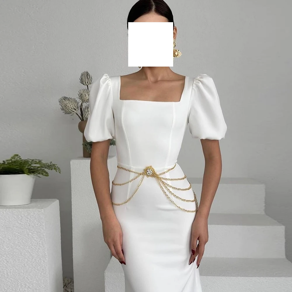 Sashes Ankle Length Straight White Short sleeve Satin elegant luxury evening dress 2024 Pleats Vestido De Festa Saudi Arabia
Sashes Ankle Length Straight White Short sleeve Satin elegant luxury evening dress 2024 Pleats Vestido De Festa Saudi Arabia