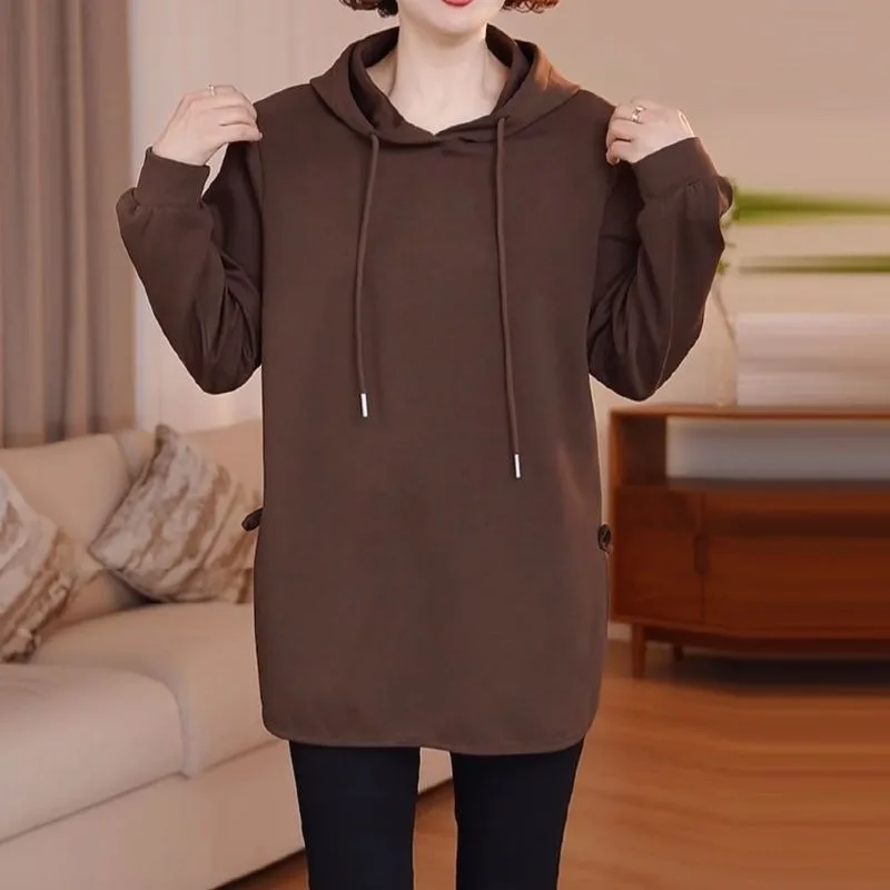 Повседневная толстовка с капюшоном для женщин, осень 2024, новый свободный модный универсальный элегантный топ
Повседневная толстовка с капюшоном для женщин, осень 2024, новый свободный модный универсальный элегантный топ