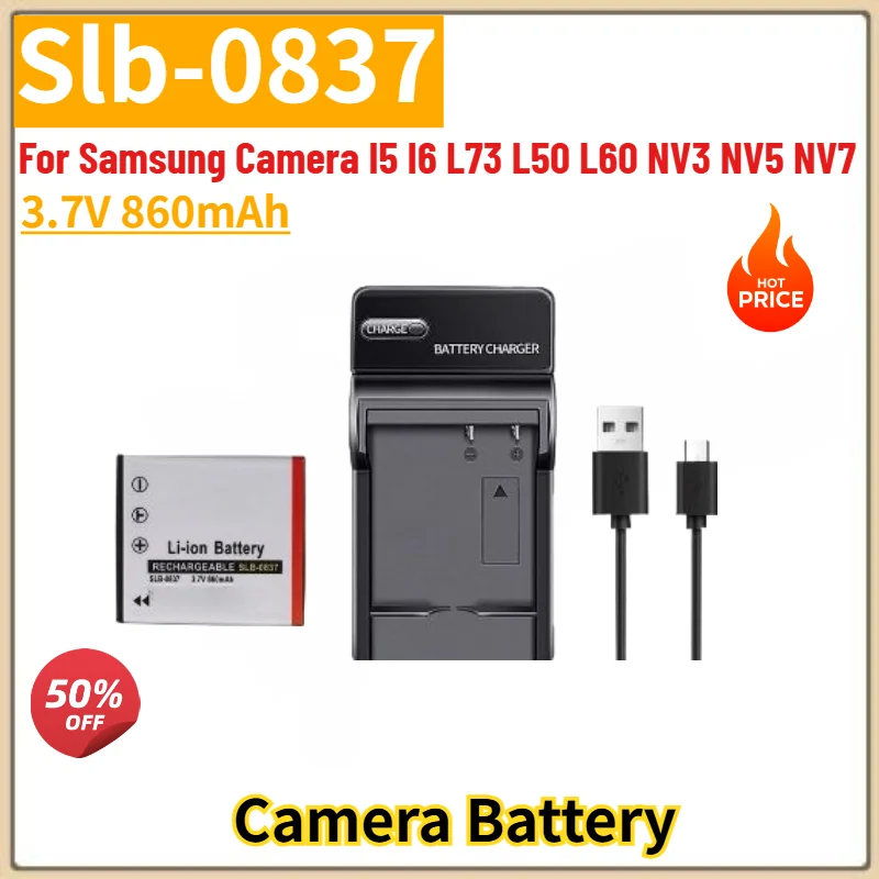 Slb-0837 High Quality Camera Battery 3.7V 860mAh for Samsung Camera I5 I6 L73 L50 L60 NV3 NV5 NV7 Brand New Replacement Battery
Slb-0837 High Quality Camera Battery 3.7V 860mAh for Samsung Camera I5 I6 L73 L50 L60 NV3 NV5 NV7 Brand New Replacement Battery