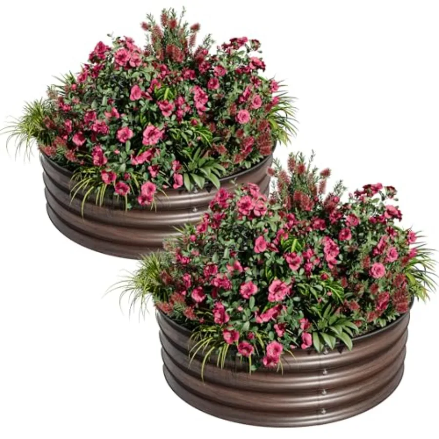 Round Raised Garden Bed, 2 Pcs 2x2x1ft Round Galvanized Steel Raised Garden Bed Kit, Rust-Resistant, Easy Assembly, Safe Edging
Round Raised Garden Bed, 2 Pcs 2x2x1ft Round Galvanized Steel Raised Garden Bed Kit, Rust-Resistant, Easy Assembly, Safe Edging