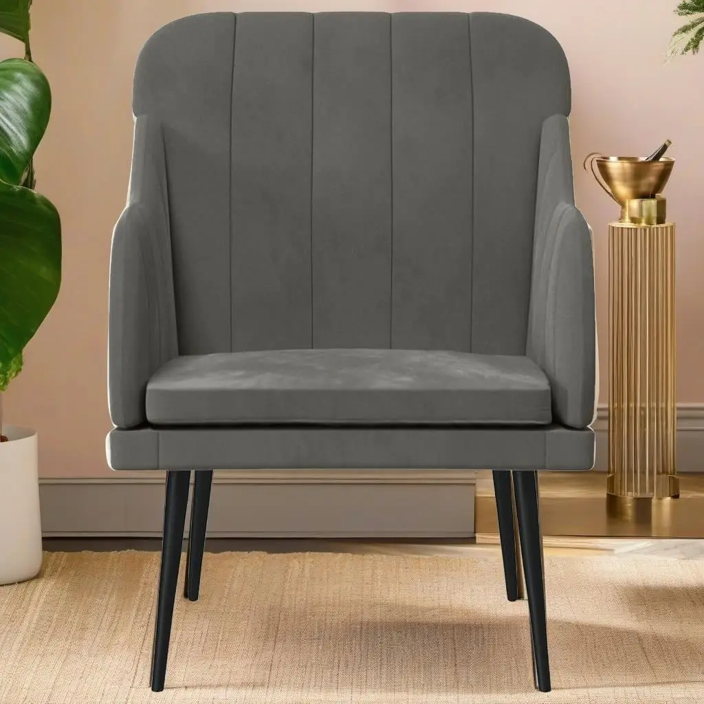 Modern Dark Gray Velvet Armchair - 24.8x29.9x31.5 Stylish Seating for Living Room
Modern Dark Gray Velvet Armchair - 24.8x29.9x31.5 Stylish Seating for Living Room