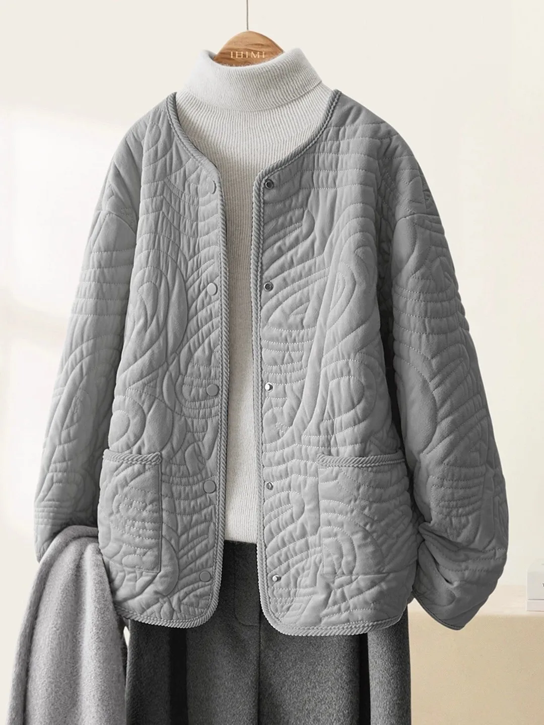 Fashionable Grey Thin Cotton Jacket Women's Autumn Winter Warm Top Spring New Style Stylish Cardigan Casual Loose Fit Long Sl...
Fashionable Grey Thin Cotton Jacket Women's Autumn Winter Warm Top Spring New Style Stylish Cardigan Casual Loose Fit Long Sl...