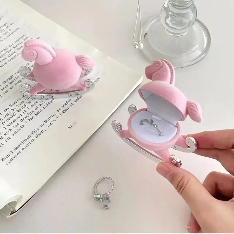 Rotating Carousel Velvet Jewelry Box Cute Ring Earring Trinket Box Exquisite Luxury Creative Gift Jewelry Storage Organizer Box
Rotating Carousel Velvet Jewelry Box Cute Ring Earring Trinket Box Exquisite Luxury Creative Gift Jewelry Storage Organizer Box