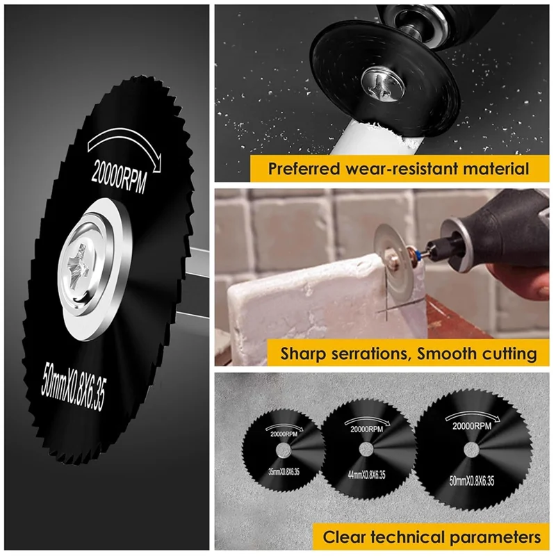 AT51-Cutting Wheel For Drill 1/4 Inch Hex Shank Rotary Drill Saw 6Pcs HSS Saw Blades For Drills Rotary Tools
AT51-Cutting Wheel For Drill 1/4 Inch Hex Shank Rotary Drill Saw 6Pcs HSS Saw Blades For Drills Rotary Tools